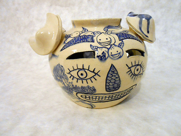 Three Fortune Cookie Face Jug