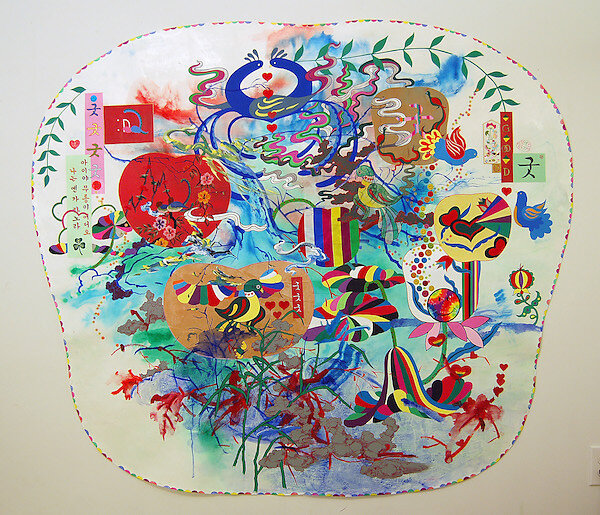 Big Pennsylvania Dutch Korean Painting